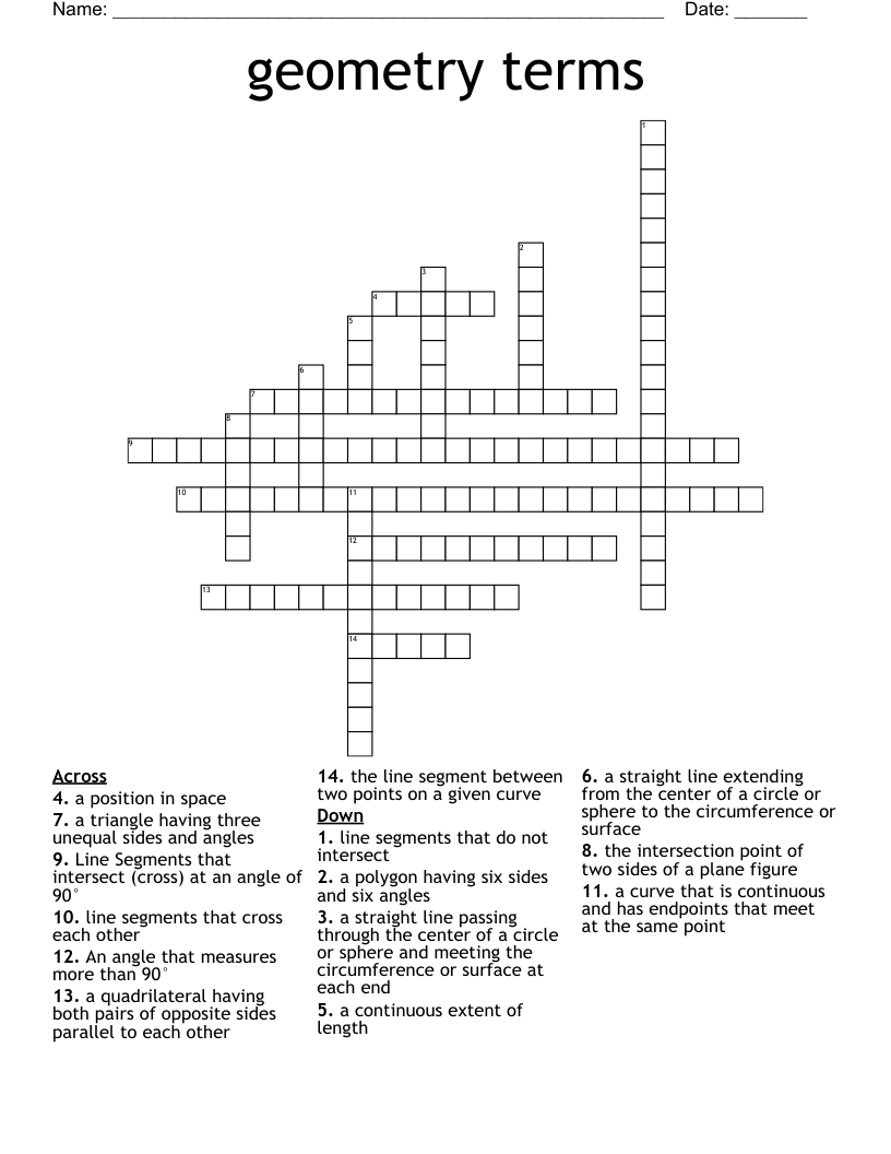 geometry terms Crossword