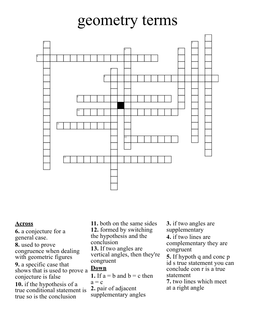 geometry terms Crossword
