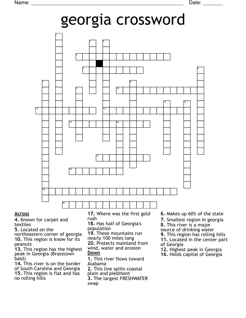 georgia crossword