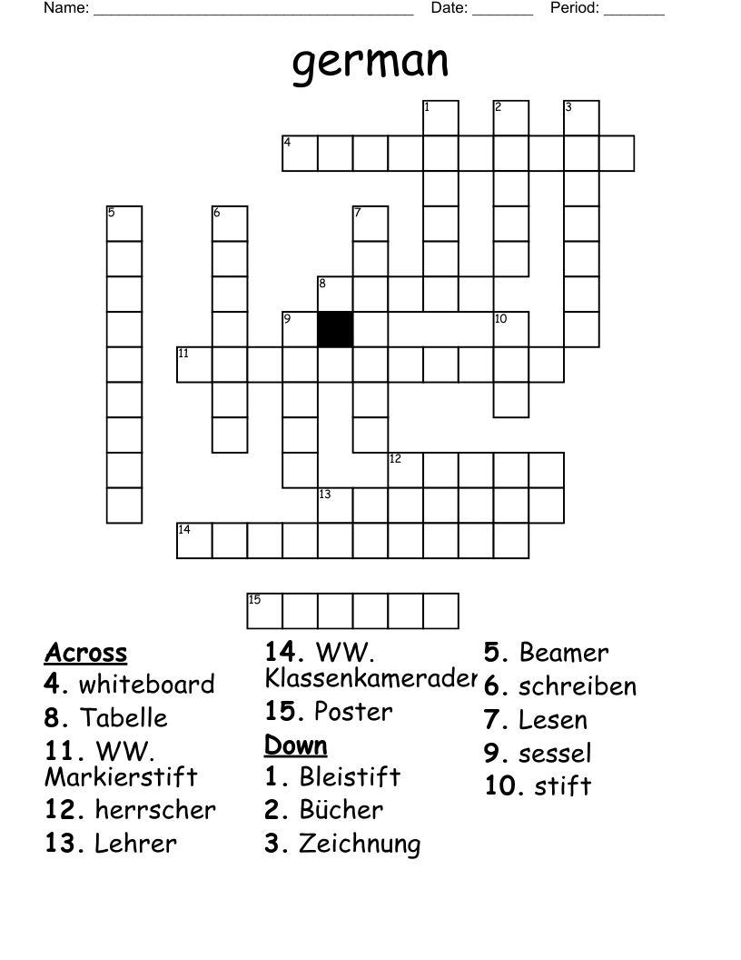 german Crossword