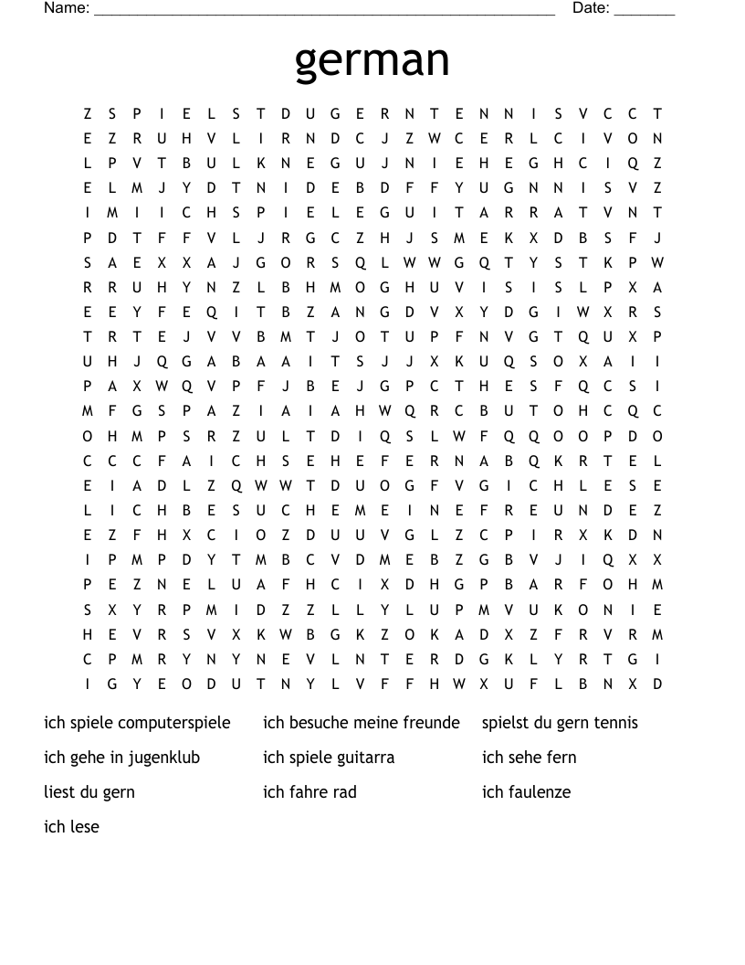 german Word Search