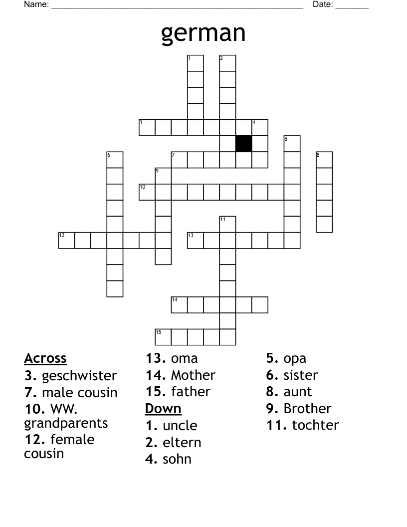 german Crossword