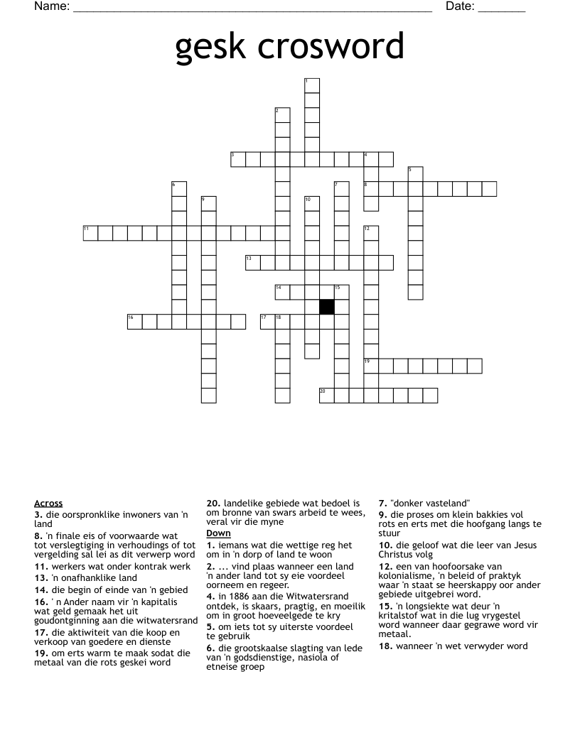 gesk crosword Crossword