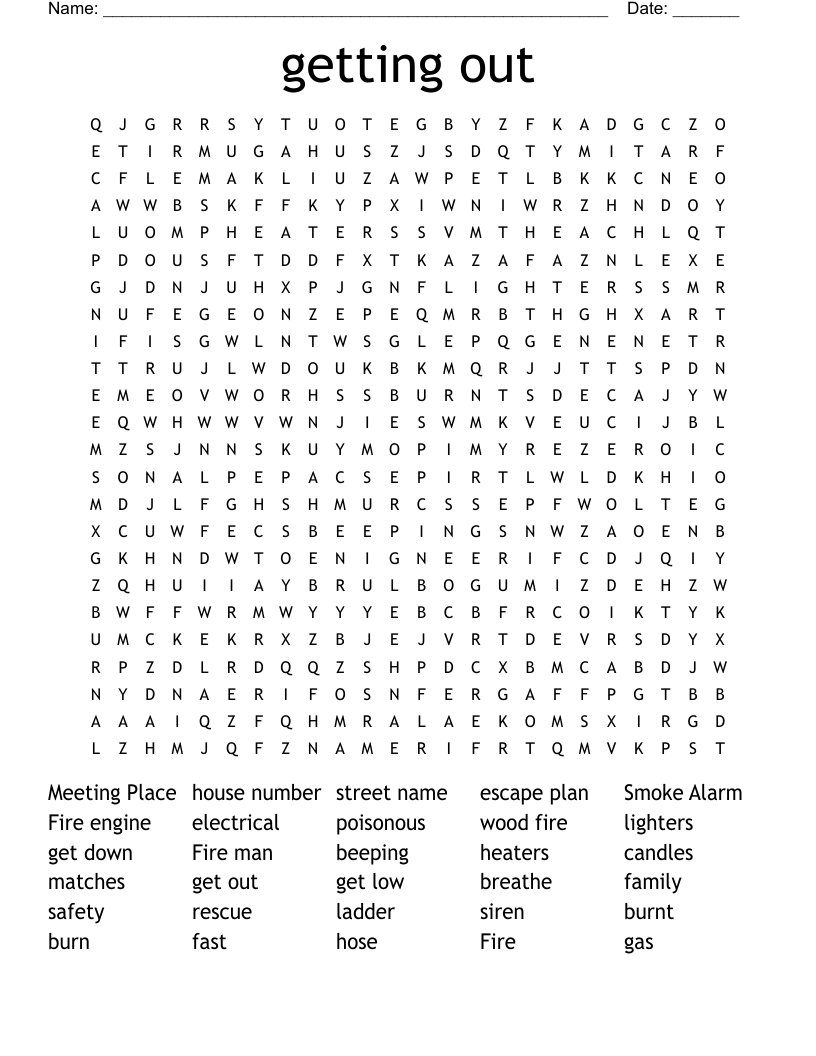 getting out Word Search
