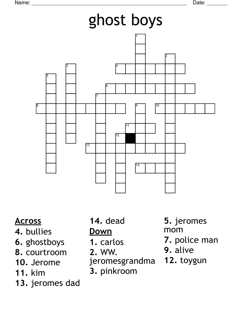 ghost boys  Crossword