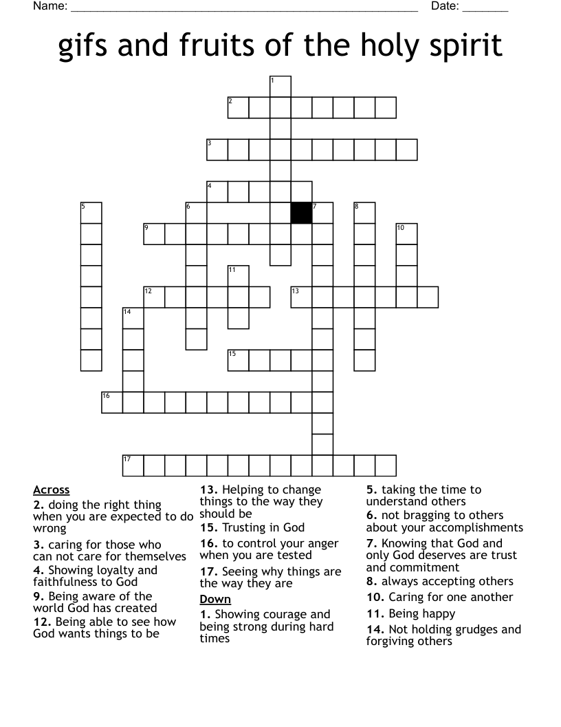 gifs and fruits of the holy spirit Crossword