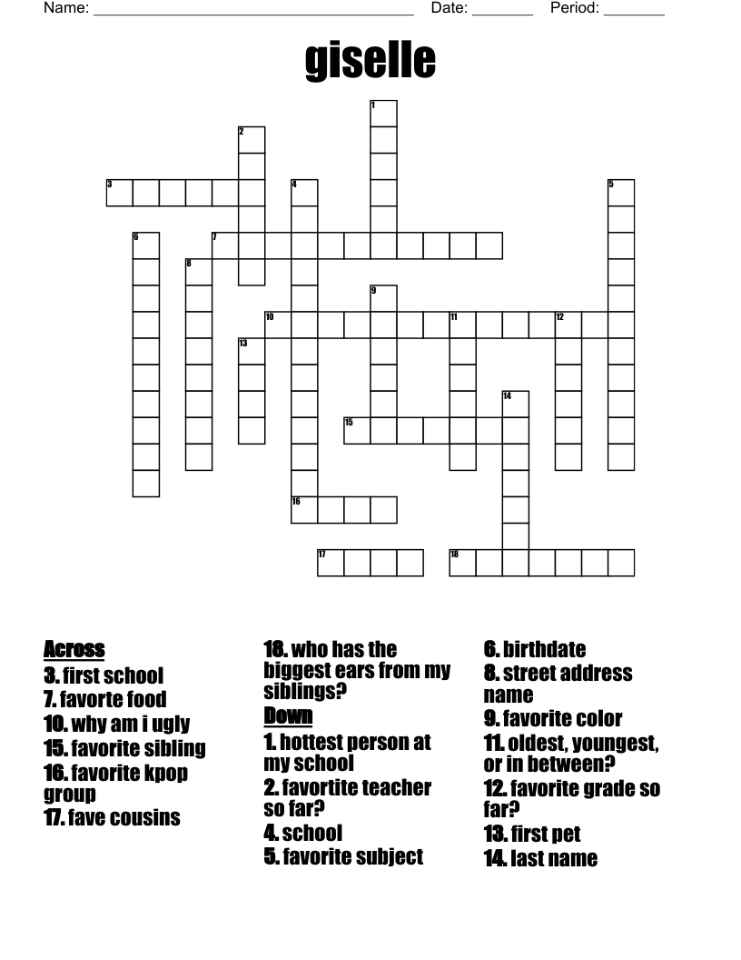 giselle Crossword