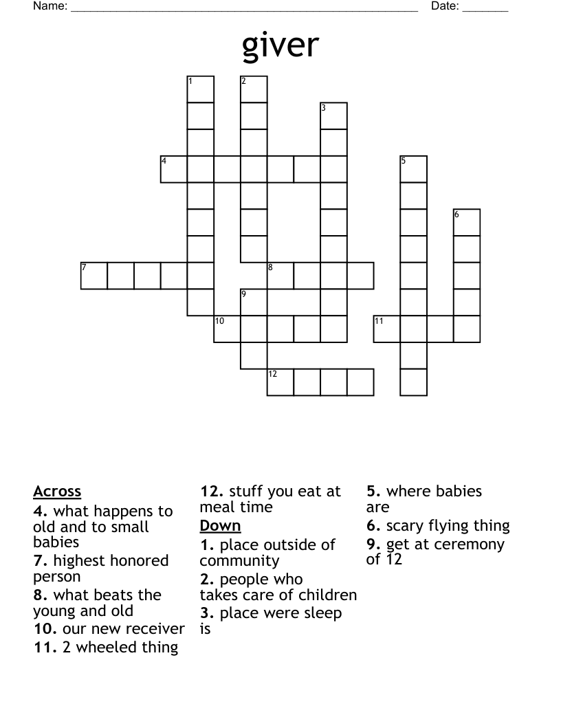 giver Crossword