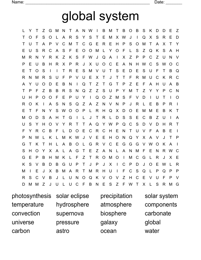 global system Word Search