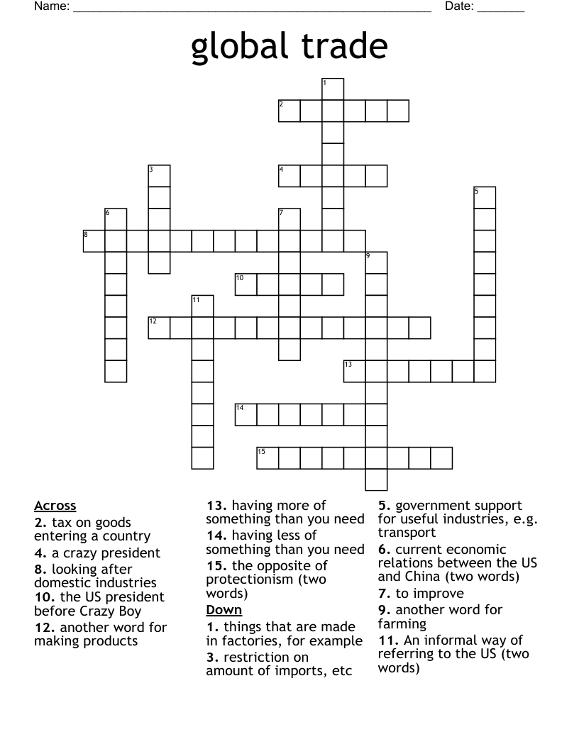 global trade Crossword