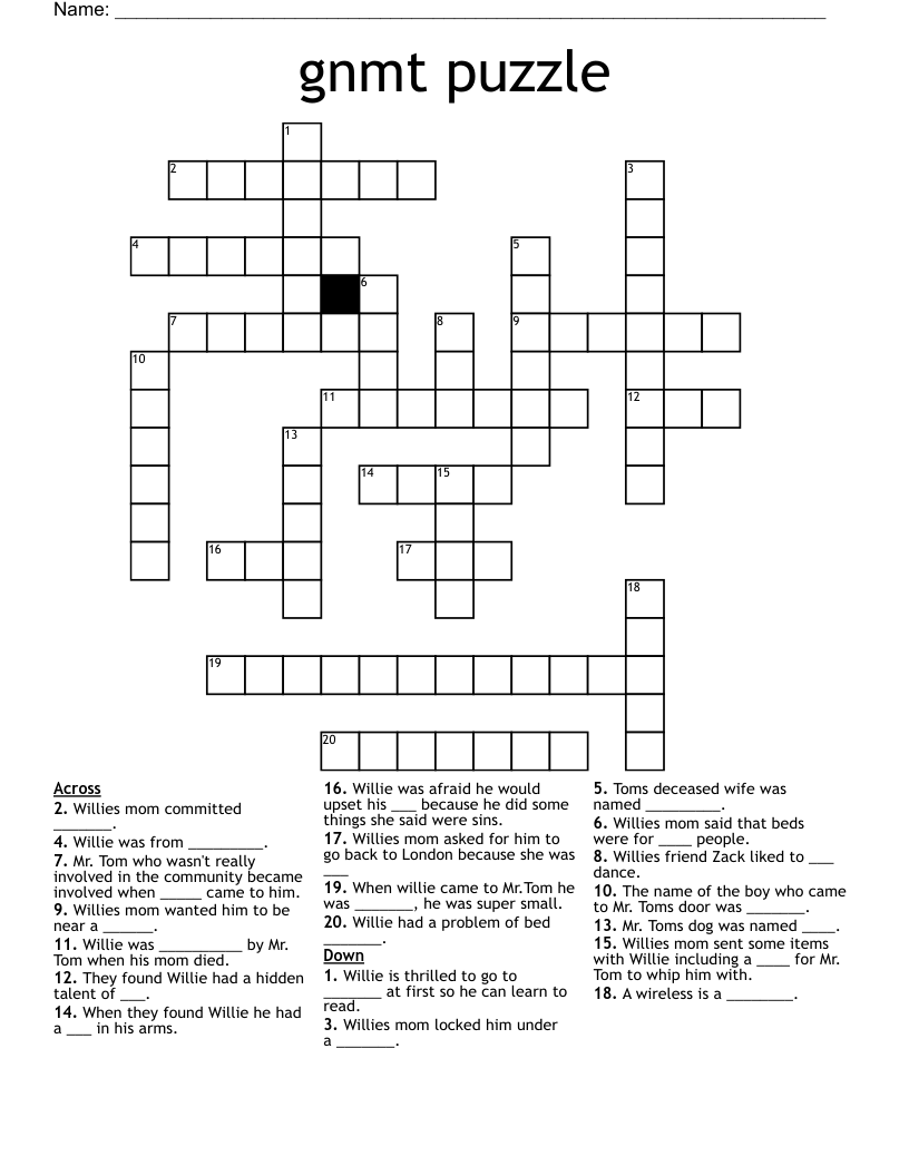 gnmt puzzle Crossword