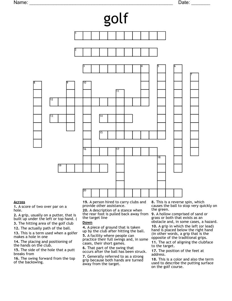 golf Crossword