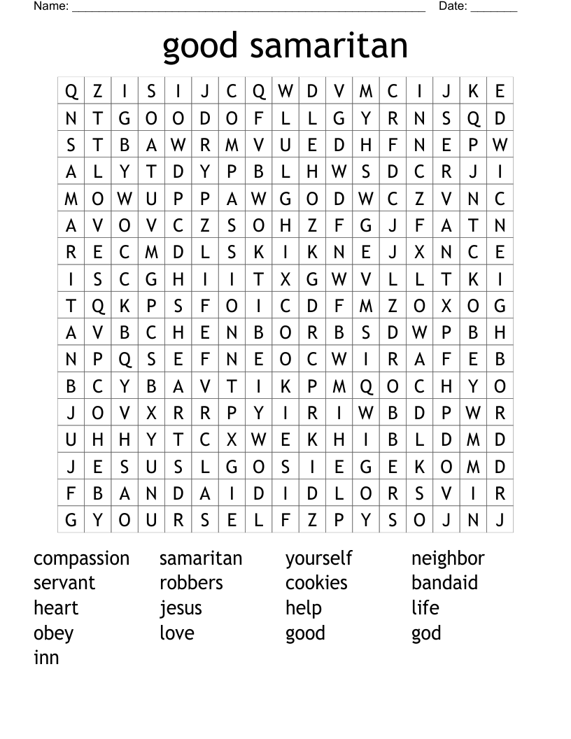 good samaritan Word Search
