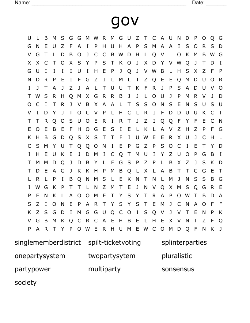 gov Word Search