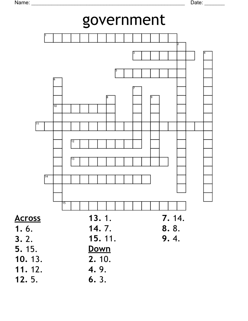 government  Crossword