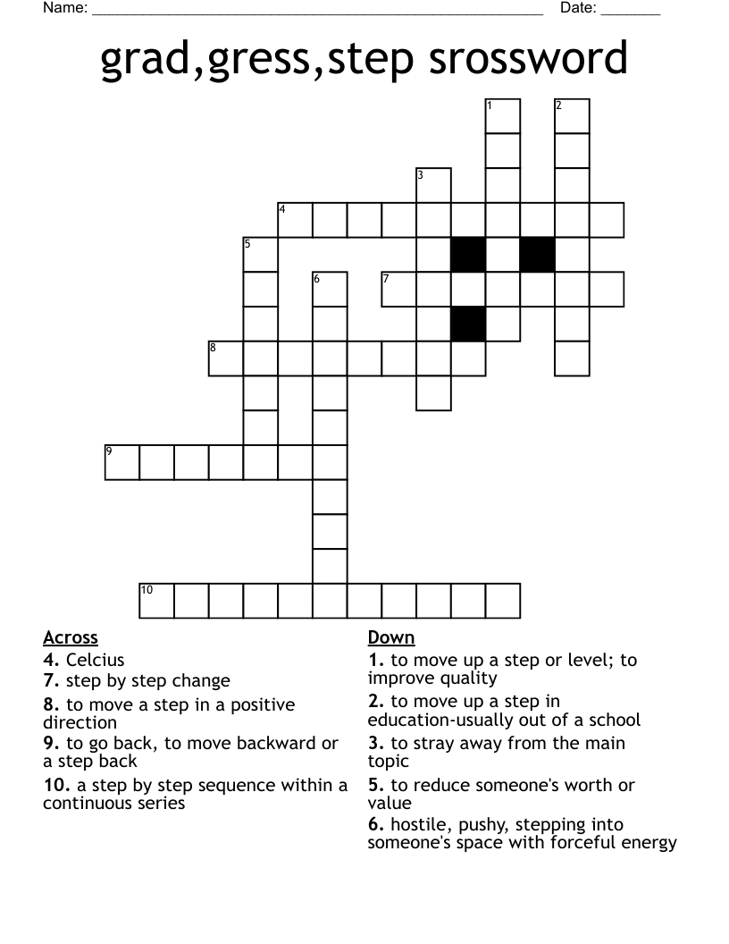 grad,gress,step srossword Crossword