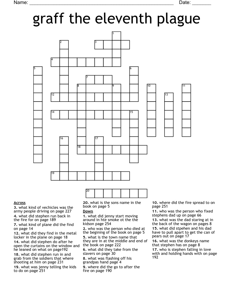 graff the eleventh plague Crossword