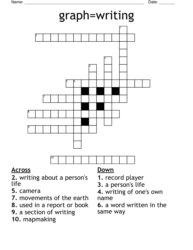 graph=writing Crossword