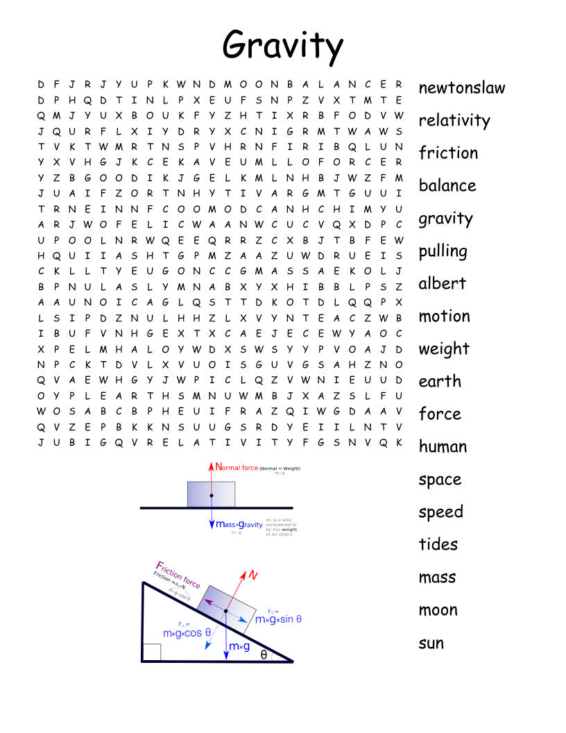 Gravity Word Search