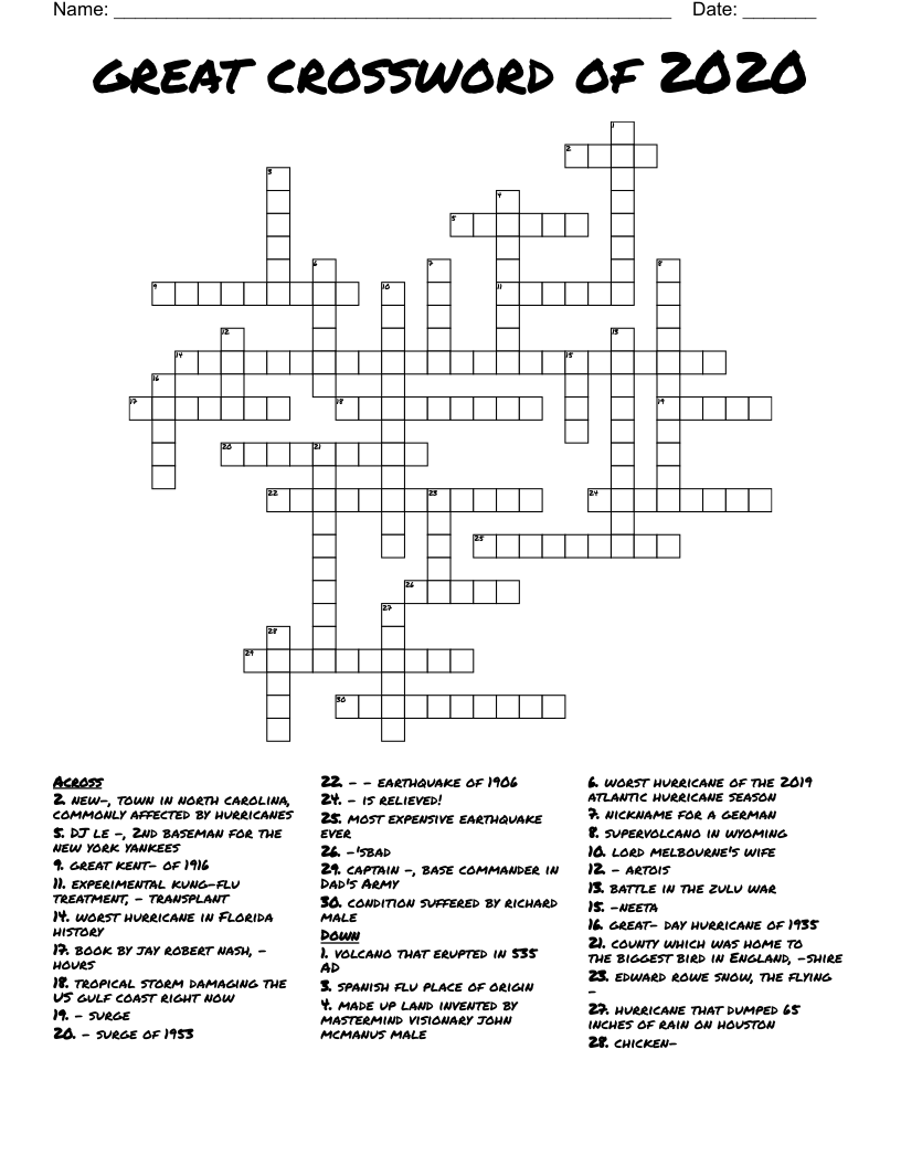 great crossword of 2020