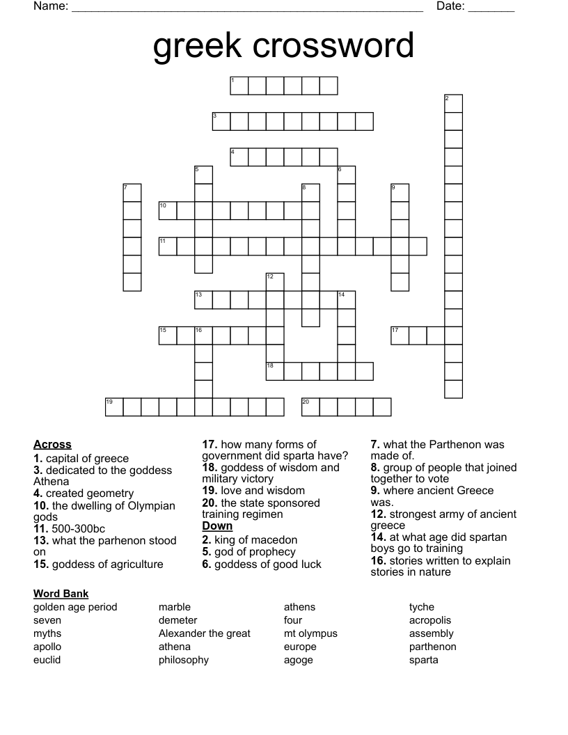 greek crossword
