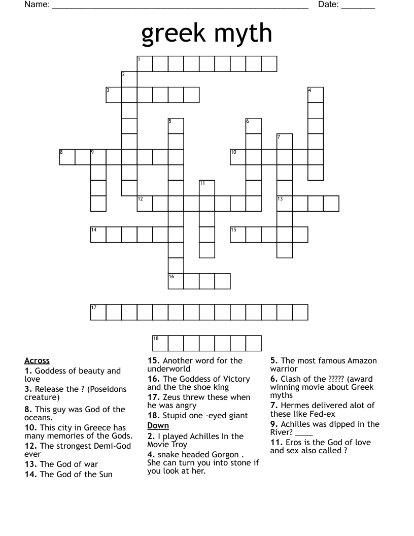 greek myth Crossword