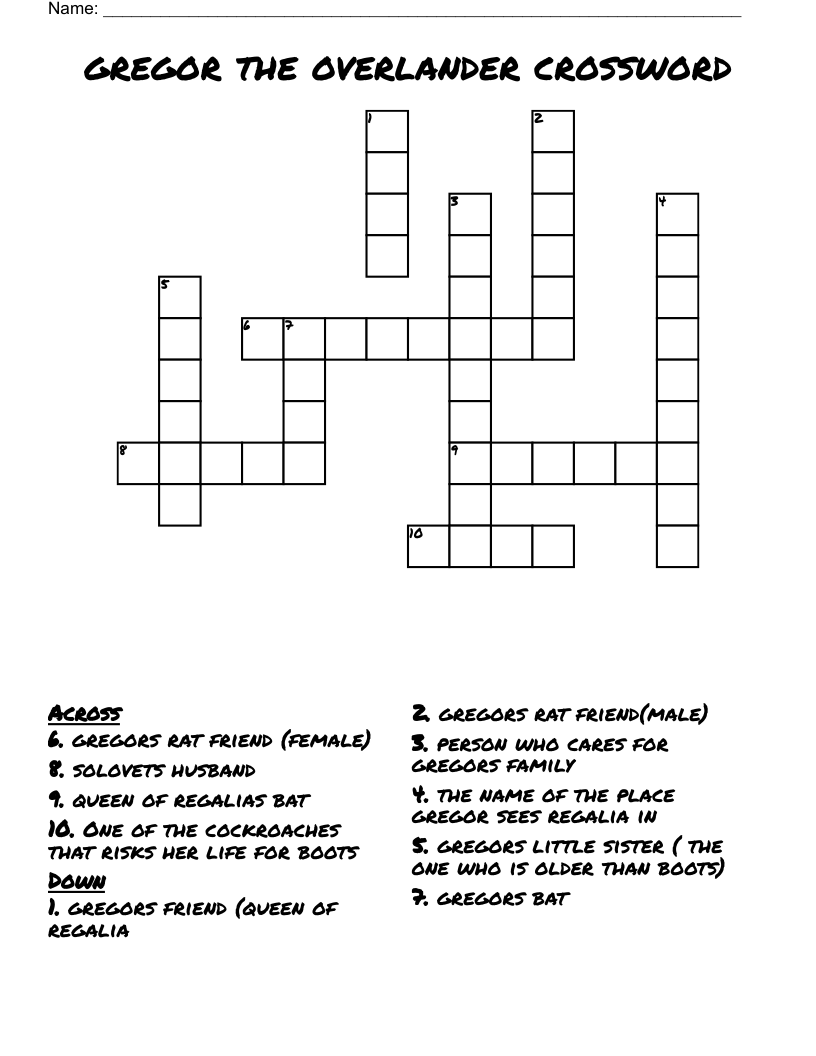 gregor the overlander crossword