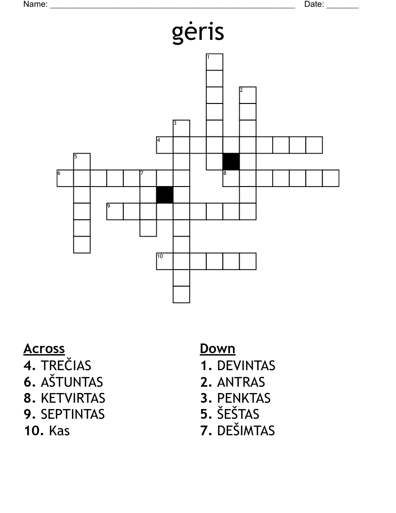 gėris Crossword
