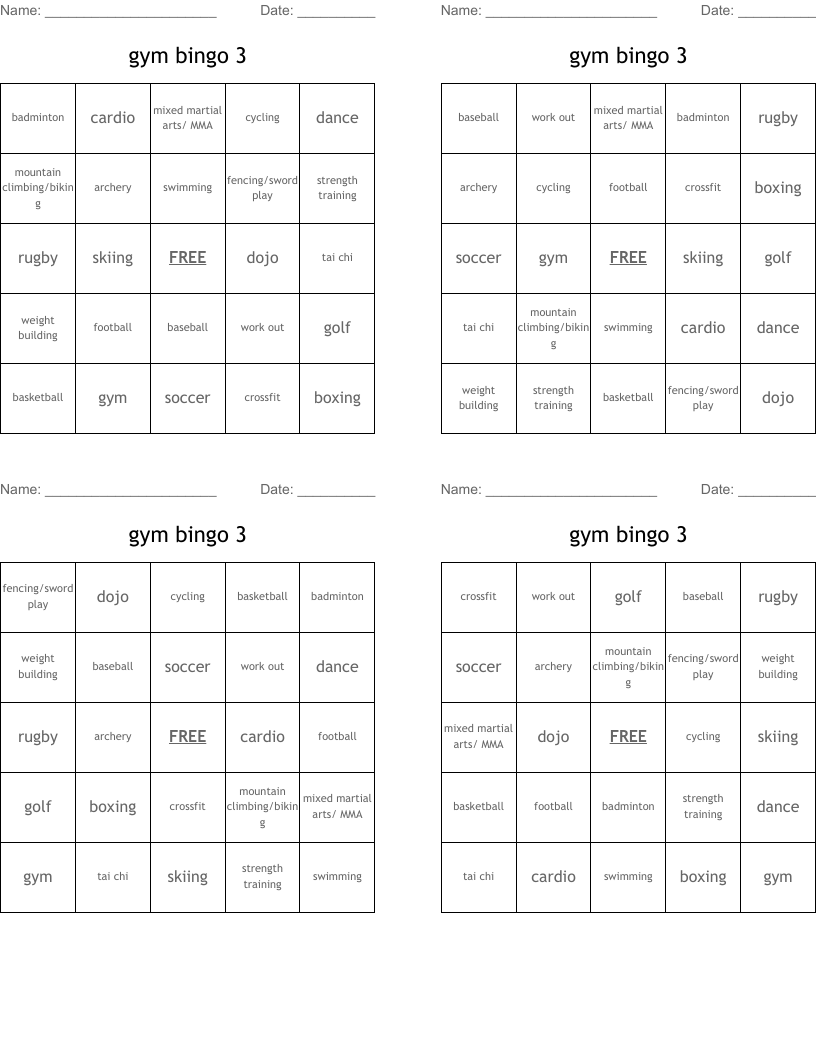 gym bingo 3