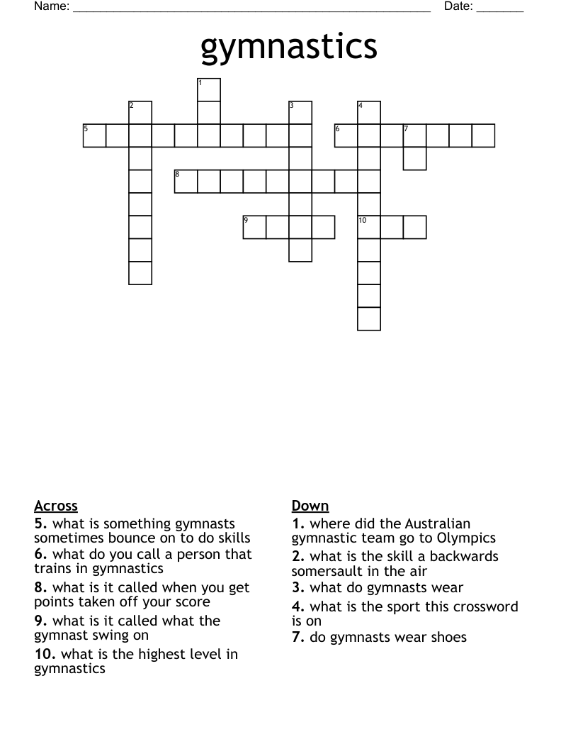 gymnastics  Crossword
