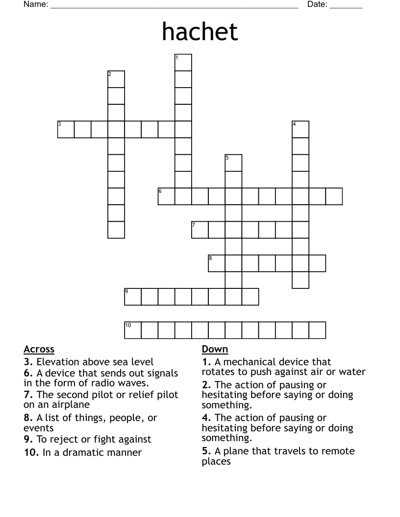 hachet Crossword