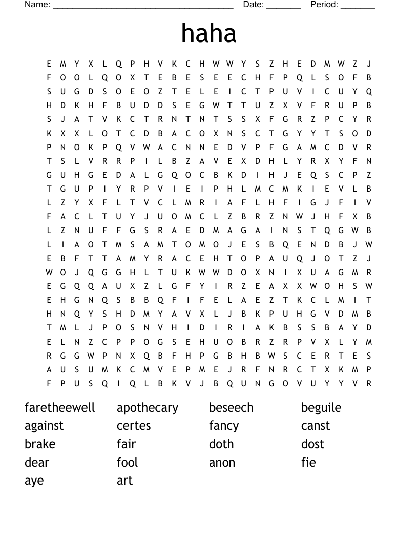 haha  Word Search