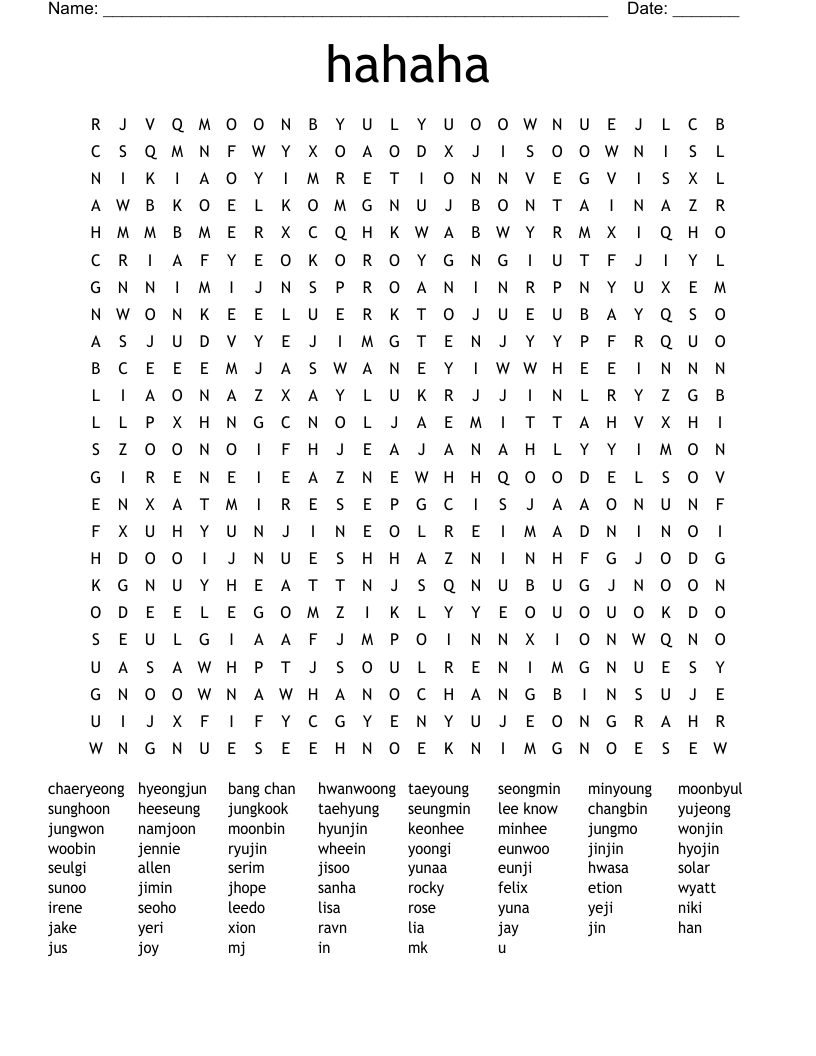 hahaha Word Search