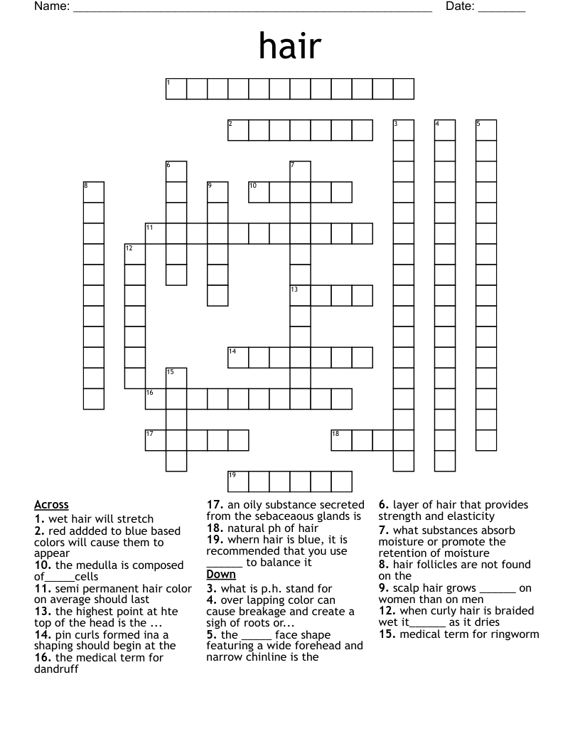 hair Crossword