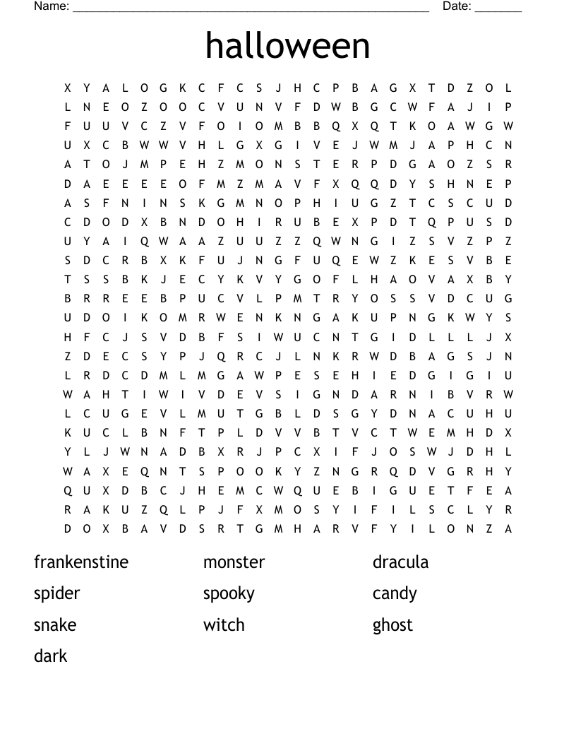 halloween Word Search