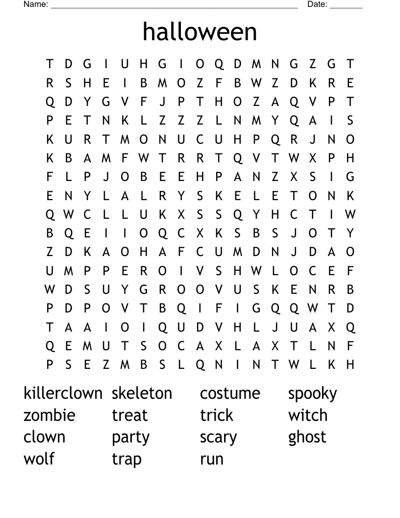 halloween Word Search