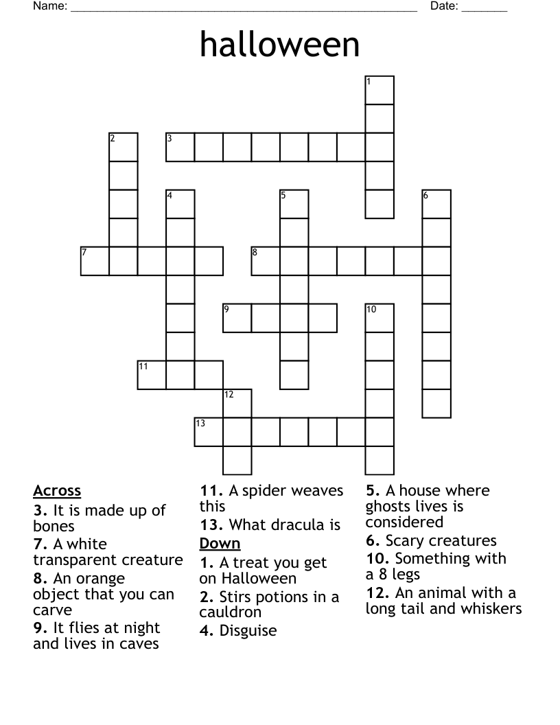 halloween Crossword