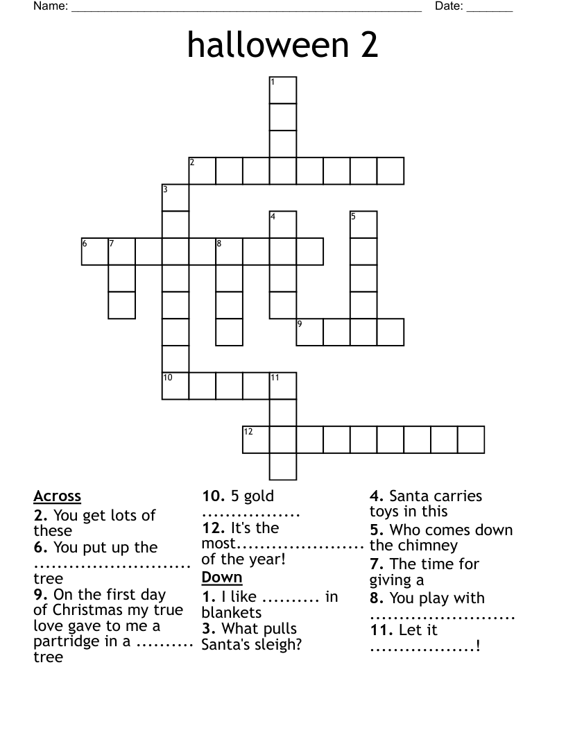 halloween 2 Crossword