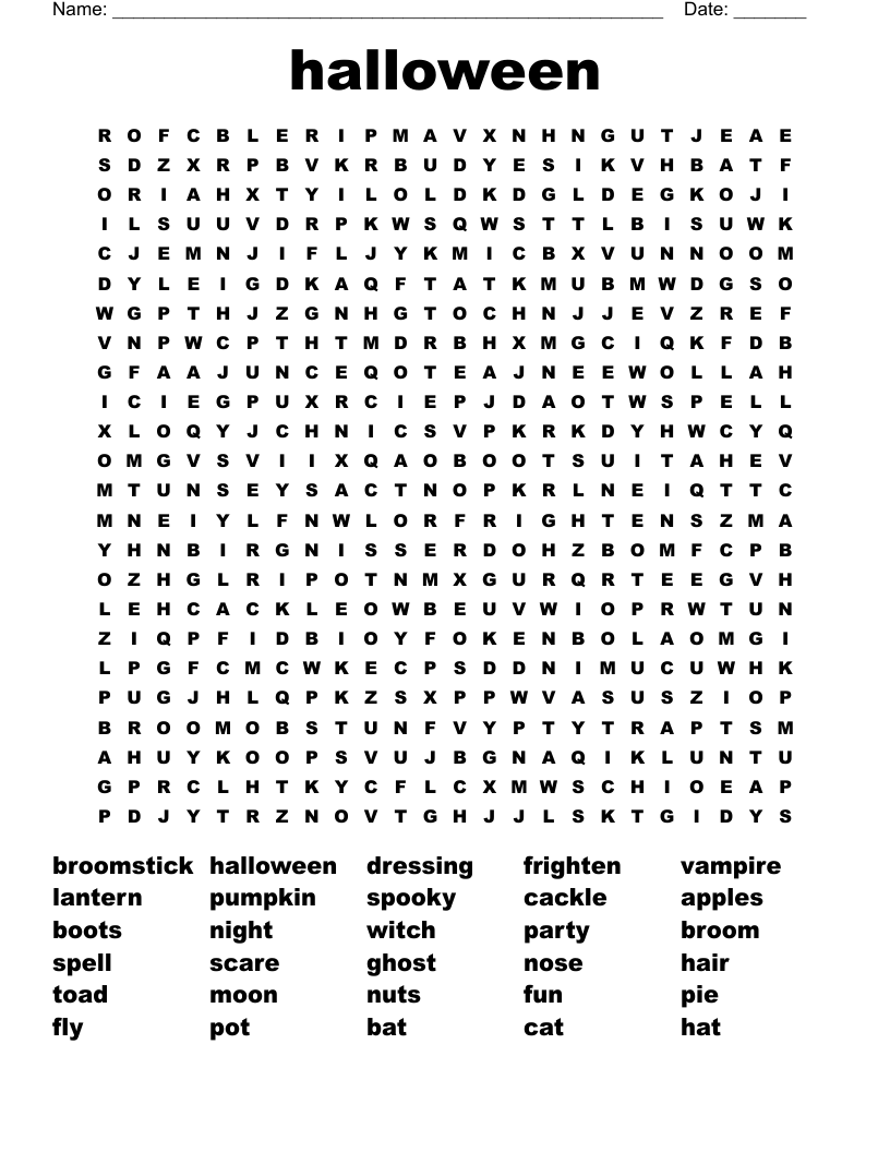 halloween Word Search