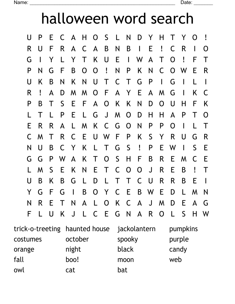 halloween word search
