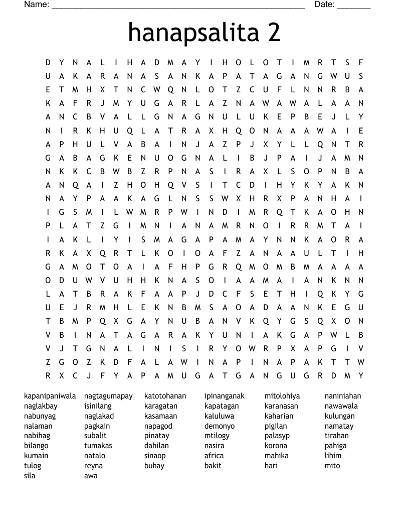 hanapsalita 2 Word Search