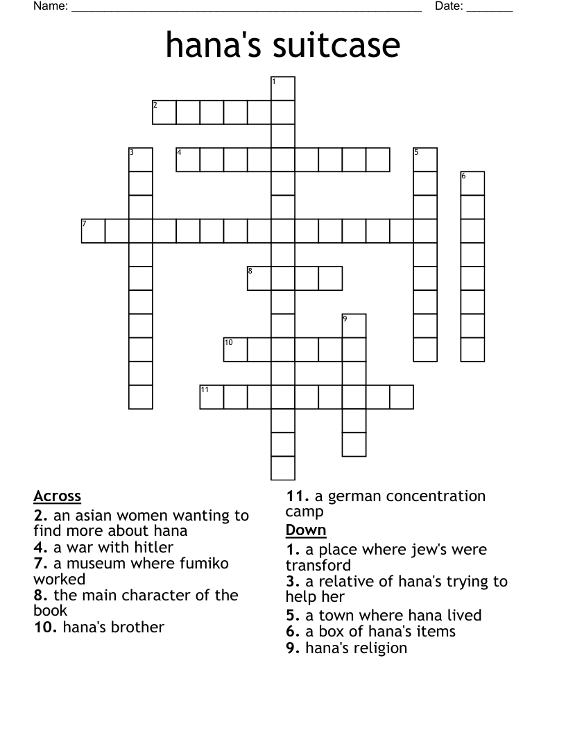 hana's suitcase Crossword