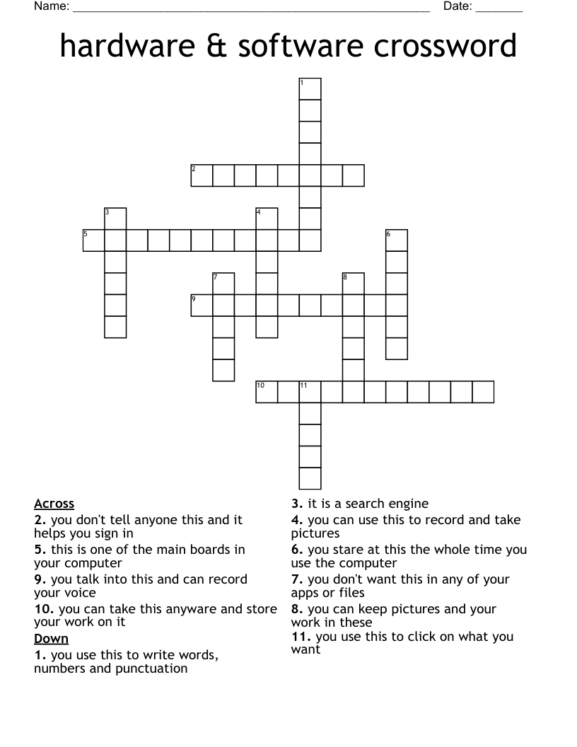 hardware & software crossword