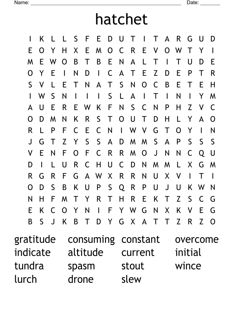 hatchet Word Search