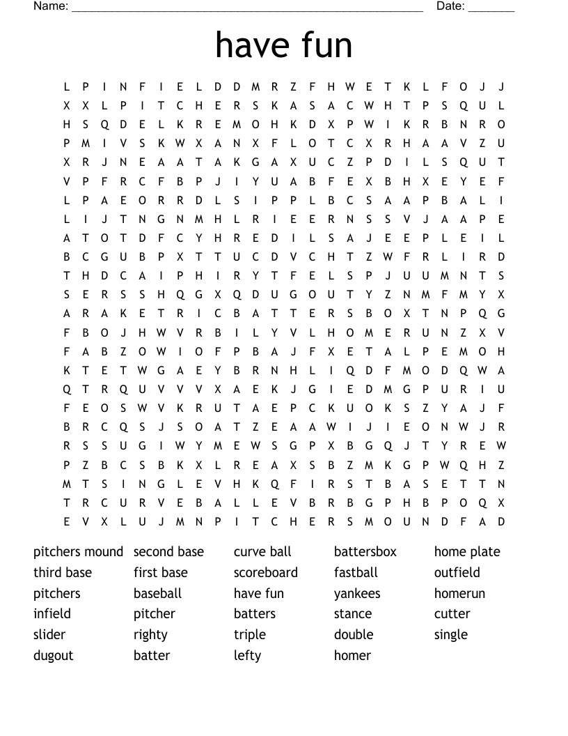 have fun Word Search