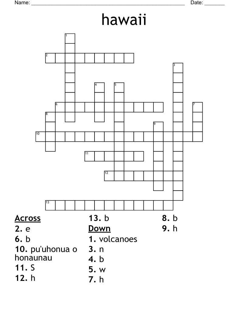 hawaii Crossword