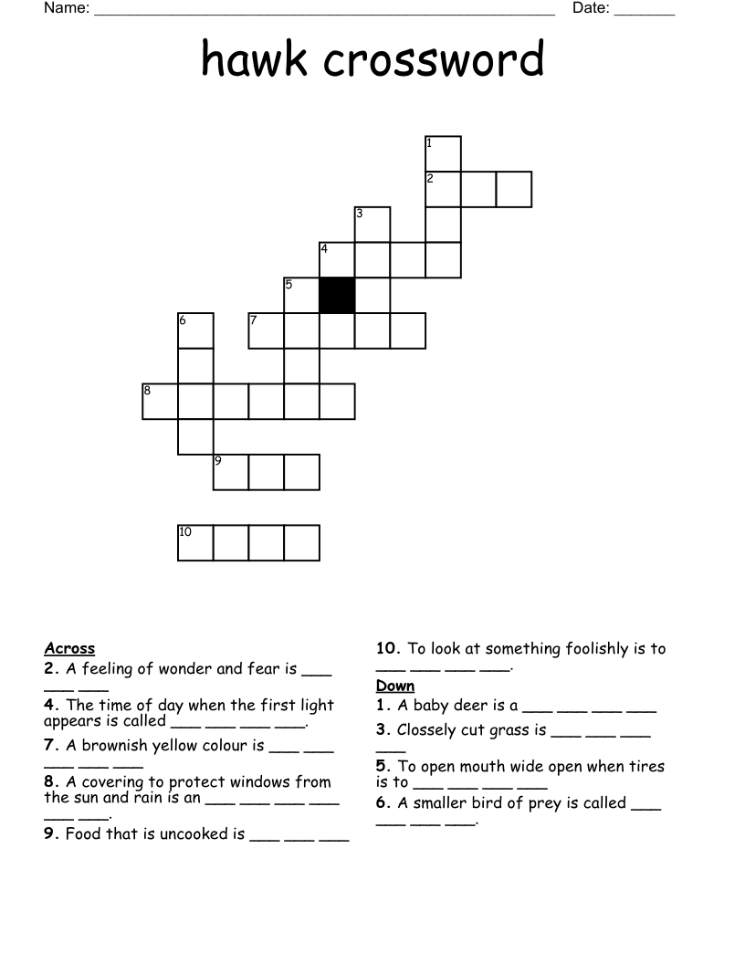 hawk crossword
