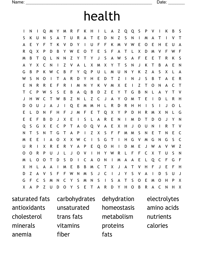 health Word Search