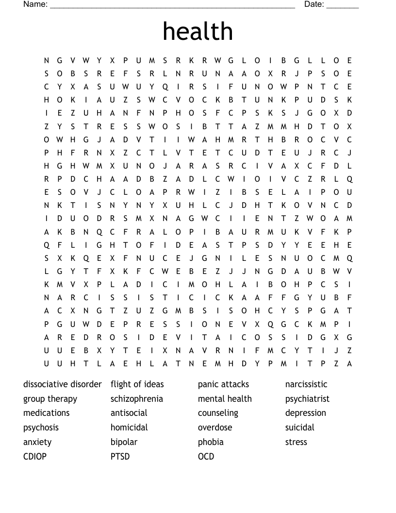 health Word Search