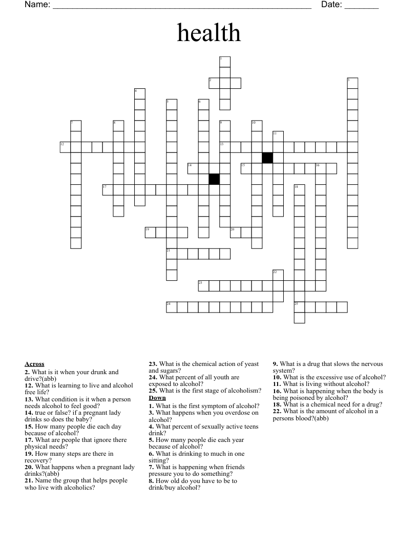 health Crossword